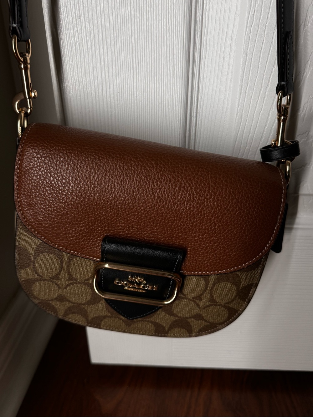 Coach Morgan Saddle Bag in Colorblock Signature Canvas + Matching Wallet